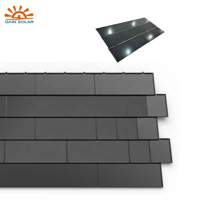 Lightweight Roofing Solar Solar Roofing Tiles Energy Efficiency Steel Roof Tiles