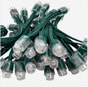 50 Pixel/stringa indirizzabile DC5V DC12V SK6812-RGBW(3000K) SMD Pixel nodo proiettile 12mm foro aperto IP68 3pin filo verde - Product Image 1