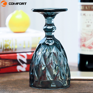 Luxury Embossed 350ml Wine Glass Set Colored <strong>Goblet</strong> for Tea Party <strong>Goblet</strong> - Product Image 3