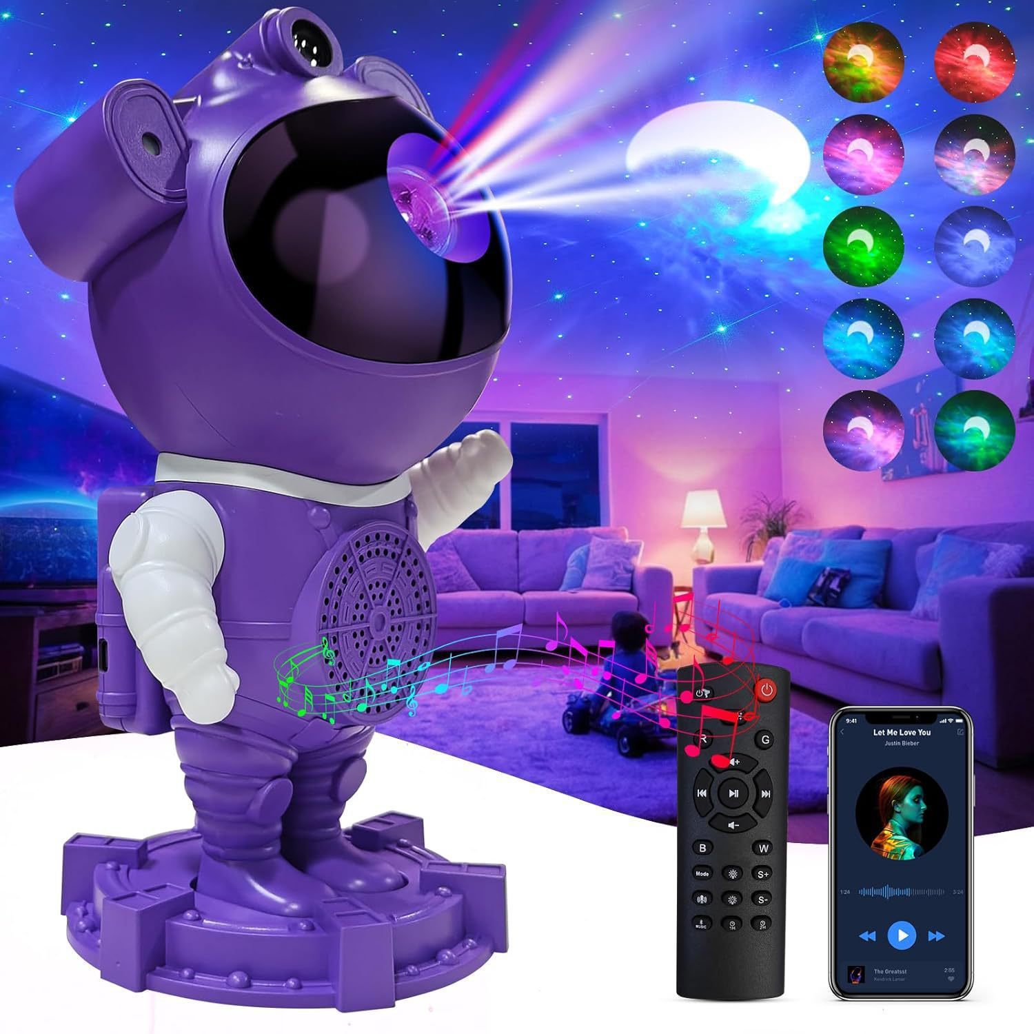 Purple - Starry Galaxy Star Night Lights