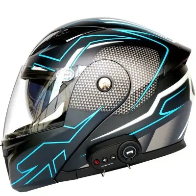 Piezas de motocicleta, casco abatible hacia arriba, cascos de motocicleta, casco para moto, casco de motocicleta con cámara y Bluetooth