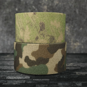 Custom Camouflage soft wide <strong>elastic</strong> 25mm self adhesive fastener nylon <strong>hook</strong> <strong>and</strong> <strong>loop</strong> roll fabric webbing strap tape - Product Image 2