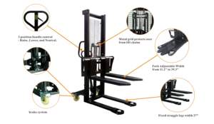 Best Manual <strong>Stacker</strong> <strong>Automatic</strong> Warehouse <strong>Stacker</strong> Semi Electric Portable Self Loading Pallet <strong>Stacker</strong> - Product Image 6