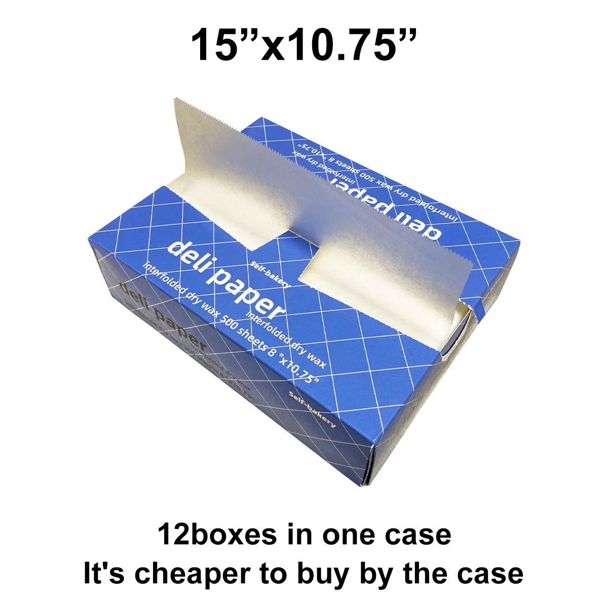 15 po x 10,75 po (10 boîtes / caisse)