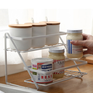 高品质桌面调味架咖啡糖浆展示瓶厨房白色储物架 - Product Image 4