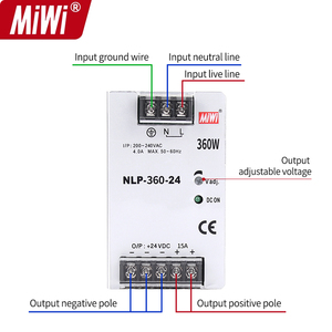 MiWi NLP-360-48 220vac输入48vdc输出360w 7.5a Smps发光二极管交流Dc开关电源48v