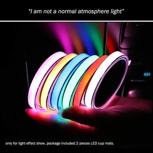 ที่วางแก้วในรถยนต์ Led,ที่รองแก้วกันน้ำมีการสั่นสะเทือนในตัวเปิดโดยอัตโนมัติในที่มืด Universal 7สี L - Product Image 5