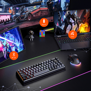 65% all'ingrosso tastiera meccanica retroilluminata Wireless RGB con modalità tripla per i giocatori MK12 Mini 68-Key per Computer tastiera da gioco