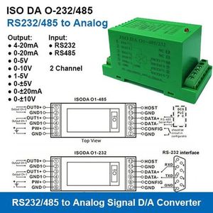 Convertidor aislador de señal analógica industrial con interfaz de comunicación RS485 para programación de PLC - Product Image 5