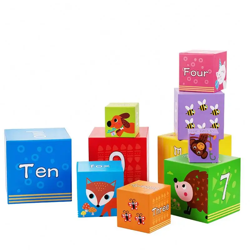 10 pièces cubes empilables pour enfants jouet éducatif