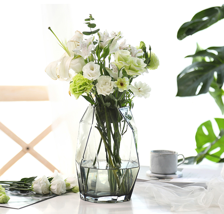 Creative geometric Glass & Crystal Vases Glass Vases Modern Glass Flower Vase