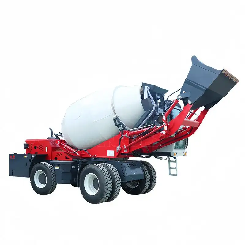 Camión montado bomba hidráulica construcción cemento 4m3 salida 4 CBM yarda 4000L camión mezclador de tránsito de hormigón autocarga