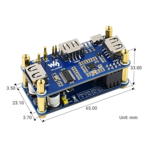 Power Over Ethernet PoE Ethernet/USB HUB HAT Placa de expansión para Raspberry Pi Zero/Zero W, con 3X puertos USB 2,0 - Product Image 3
