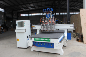 Máquina enrutadora CNC ATC con cuatro cabezales 3000X2000 Taladro de madera y corte de cuchillos Sistema de control DSP - Product Image 5