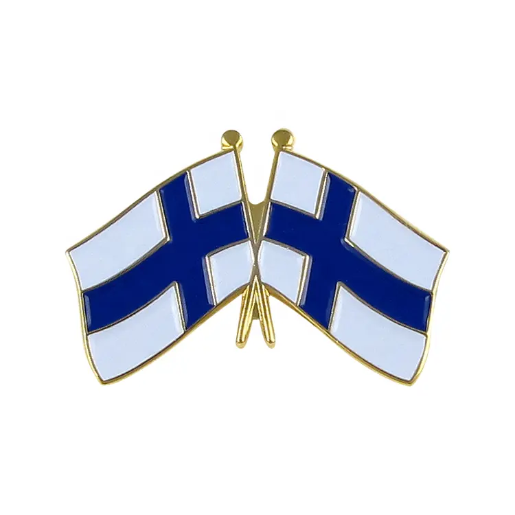 Bán Buôn Quốc Gia Phần Lan Vượt Qua Cờ Lapel Pins