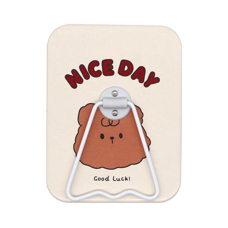 square mirror-milk tea-colored little bear