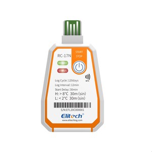 Elitech-Miniregistrador DE DATOS USB, Registrador de temperatura de un solo uso, plástico de una sola vez, Pdf, compatible con OEM y ODM, función NFC, 2 unidades, 1 unidad