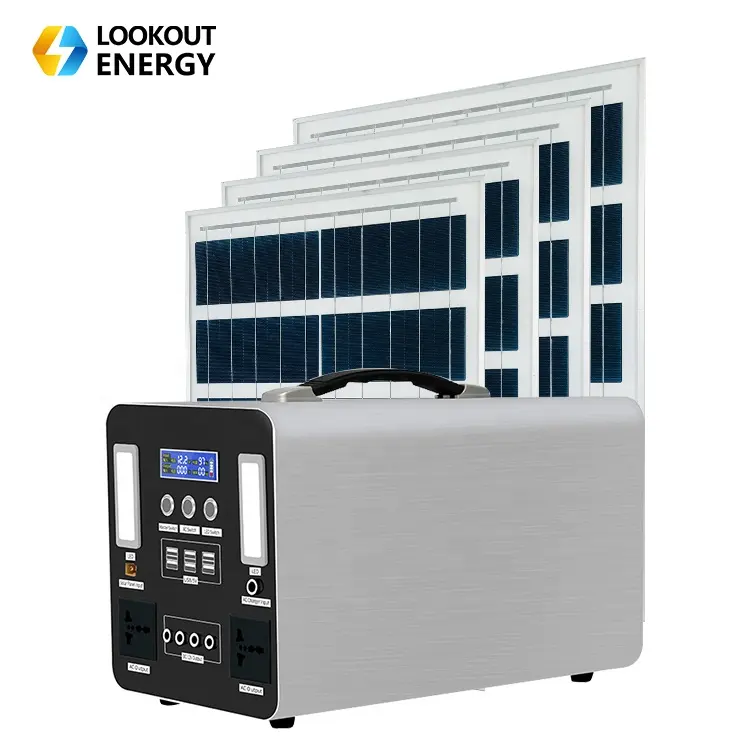 Generador de energía eléctrica portátil para el hogar, sistema Solar de 60000mah, 1440Wh, con Panel, conjunto completo de 220v