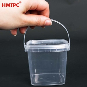 PP материал 0.3L 0.5L 1L 1.5L 2L 3L 5L прозрачное ведро Квадратный Контейнер для хранения материалов PP с крышкой и ручкой - Product Image 6
