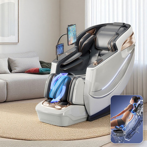 Lüks 3D sıfır yerçekimi Shiatsu vücut bacak masaj koltuğu taşınabilir Modern stil katlanabilir deri ayak masajı el ısıtma özelliği - Product Image 3