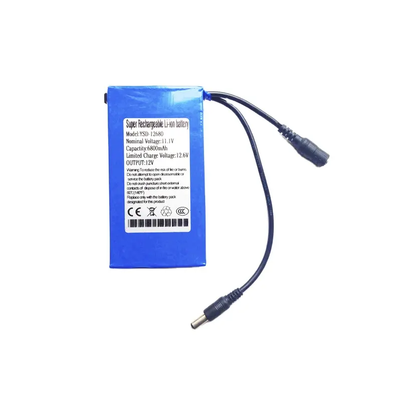 Batería de litio de iones de litio recargable para tiras LED, placa de YSD-12680 de 6800mah, CC de 12V, para cámaras CCTV