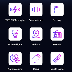 Reproductor de MP3 Universal para coche multifunción con Bluetooth extraíble de un solo Din, FM, USB, TF, entrada auxiliar, estéreo, 7 luces de colores, reproductor de música - Product Image 6