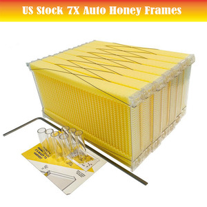 Tự động thấm tổ ong 7x Khung siêu hộp mật ong Comb khung công cụ nuôi ong + Key - Product Image 3