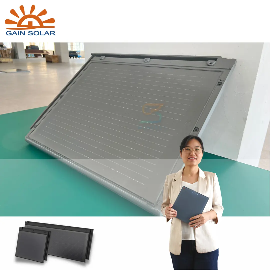 الشمسية بلاط سقف الصانع الشمسية القوباء المنطقية الشمسية بلاط الأسطح BIPV مشروع باستخدام شقة نوع بلاط الأسطح