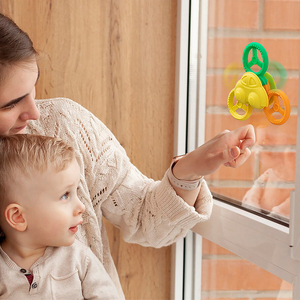 3 pcs <span class=keywords><strong>Spinner</strong></span> bé tắm Đồ chơi mạnh mẽ hút cup bé Teether con quay đồ chơi Thần Tài trẻ em phim hoạt hình ngón tay quay đồ chơi hàng đầu - Product Image 5