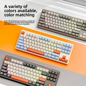 2.4Gワイヤレスデュアルモードキーボード87キーPBTキーキャップホットスワップRGBバックライトワイヤレスMecanicゲーミングメカニカルキーボード - Product Image 2