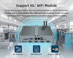 Mini PC industrial sin ventilador Valano Celeron J6412 DDR4 computadora industrial integrada con 2 RJ45 6 USB 4 COM - Product Image 6