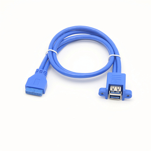 19-PIN DUAL USB 3.0สายเคเบิลต่อขยายตัวเมียแจ็กเก็ตพีวีซีถักเปียแผงเคสเมนบอร์ดคอมพิวเตอร์ติดสกรูเคสภายใน20-Pin - Product Image 3