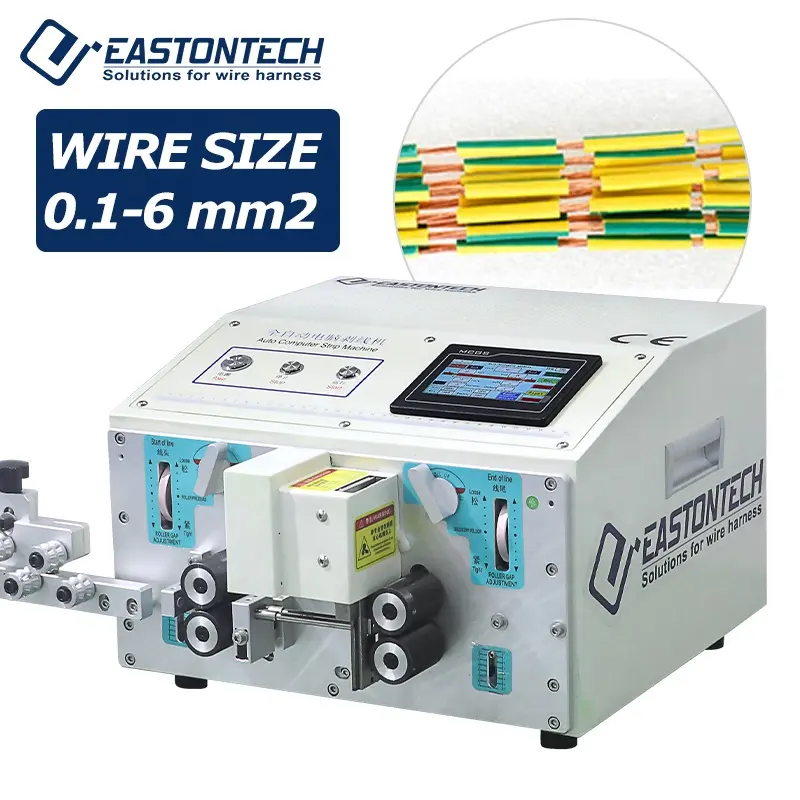 Máquina dobro automática eficaz na redução de custos do corte e descascamento do cabo 508C de alta velocidade 3000-6000 Pcs/H para o fio 0.1-6mm2