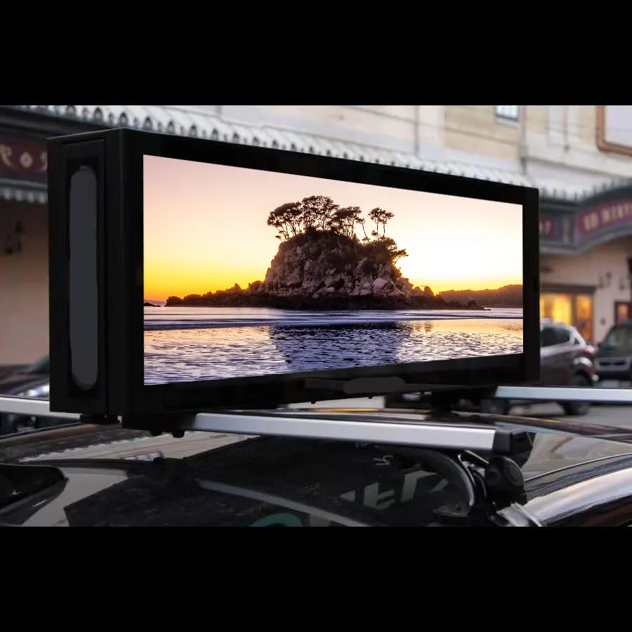 Açık Full Hd P3 dijital tabela araba ekran Lcd Video oynatıcı tedarikçileri reklam taksi üst Led ekran