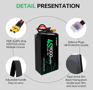Batterie rechargeable à haute densité d'énergie 310wh/kg 4S 6S 12S 6500mAh 9000mAh semi-solide au lithium-ion pour drone - Product Image 4