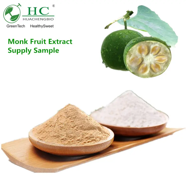2% ~ 55% Mogrosid V Großhandel Mönch Frucht extrakt Zucker Süßstoff Luo Han Guo Extrakt Mönch Frucht Süßstoff