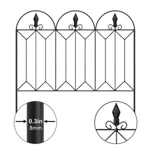 Toptan dekoratif bahçe çiti siyah açık demir Metal çit paneli Yard için ahşap plastik dekorasyon bahçe çit demir tel - Product Image 2
