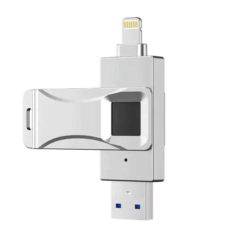 OTG Lightning USB 2in 1, pena drive 64-512GB terenkripsi USB flash drive stik memori untuk iPhone