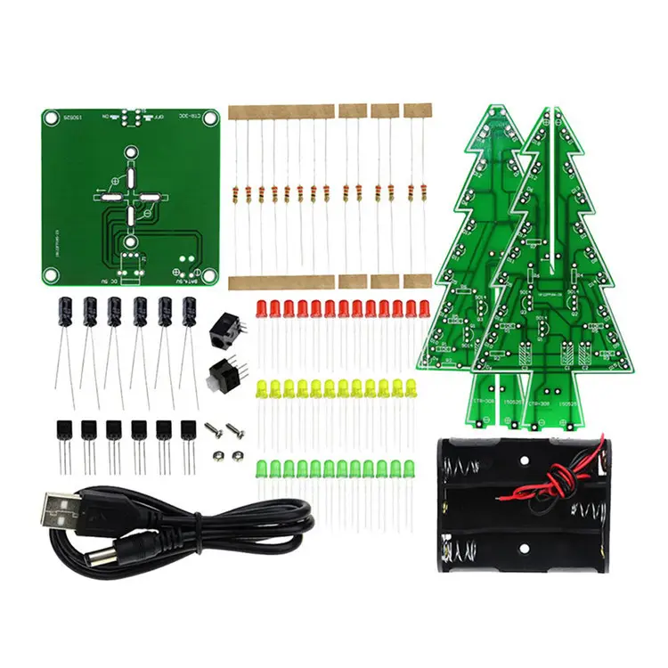 Árvore de natal DIY colorido lanterna prática eletrônico kit feito à mão ornamento Do presente de Natal para o Natal