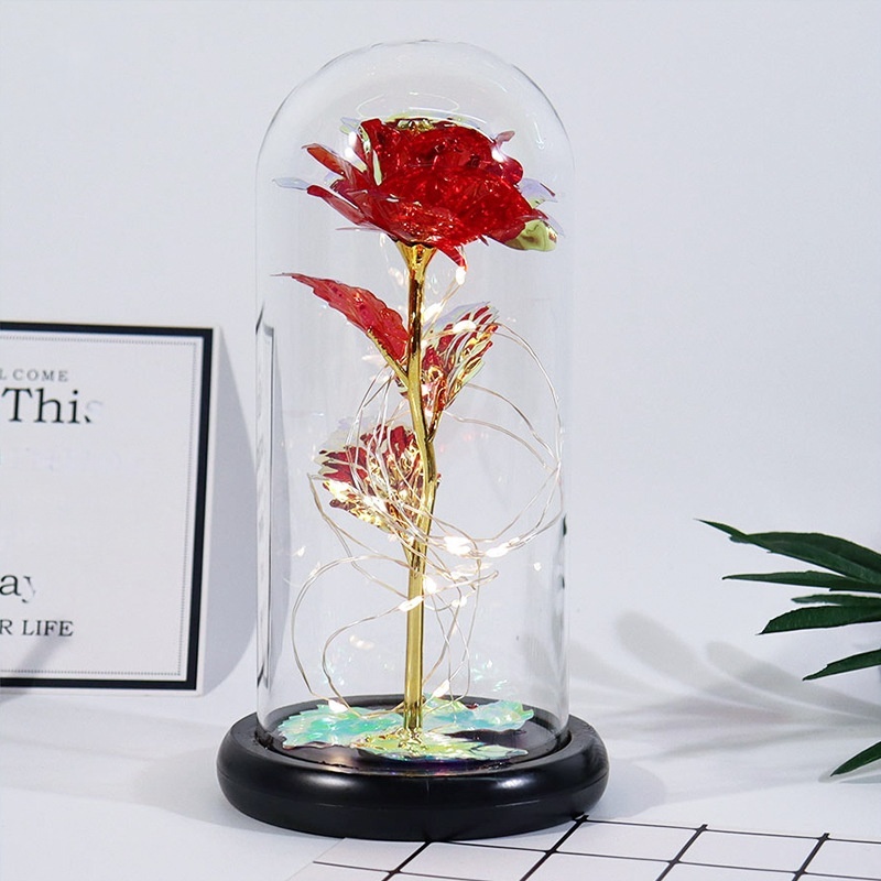 Fond en plastique + feuilles Fleur laser rouge