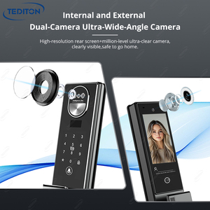 Tediton Intelligent Face Palm Recognition Smart Gate Lock Electric Tuya Wifi Smart Door Lock con cámara y huella dactilar - Product Image 4