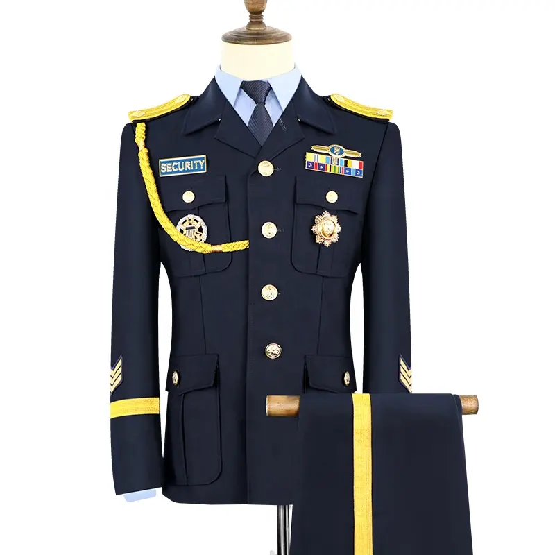 最新の新しいデザインの警備員制服オフィス服セレモニアルユニフォーム