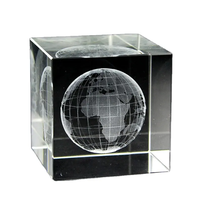 Honor de cristal 2023 cubo cristal 3d, gravado globo cristal cubo de vidro papel