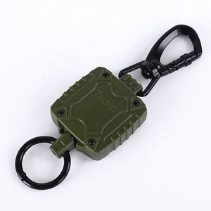 Cao nhiệm vụ 24 \ "dài dây thép hợp kim kẽm Carabiner móc quân đội màu xanh lá cây có thể thu vào Quảng trường huy hiệu Reel huy hiệu chủ & phụ kiện - Product Image 6