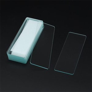 Portaobjetos de microscopio de vidrio liso rectangulares transparentes para laboratorio - Product Image 4