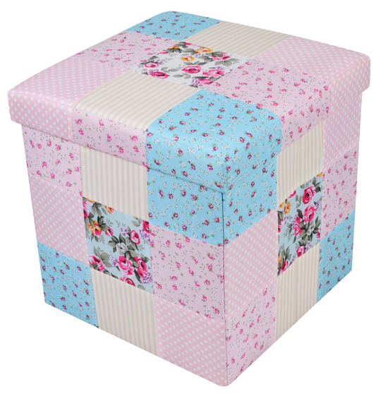 cotton linen printing storage ottoman and collapsible stool square foldable seats new ottoman beach