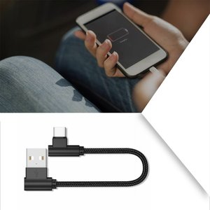 Dropshipping สายเคเบิลชาร์จเร็ว2.4a,สาย Usb To Type C สั้น20ซม. Usb 90องศา Usb C สายข้อมูล Micro Usb สำหรับสมาร์ทโฟนทุกรุ่น