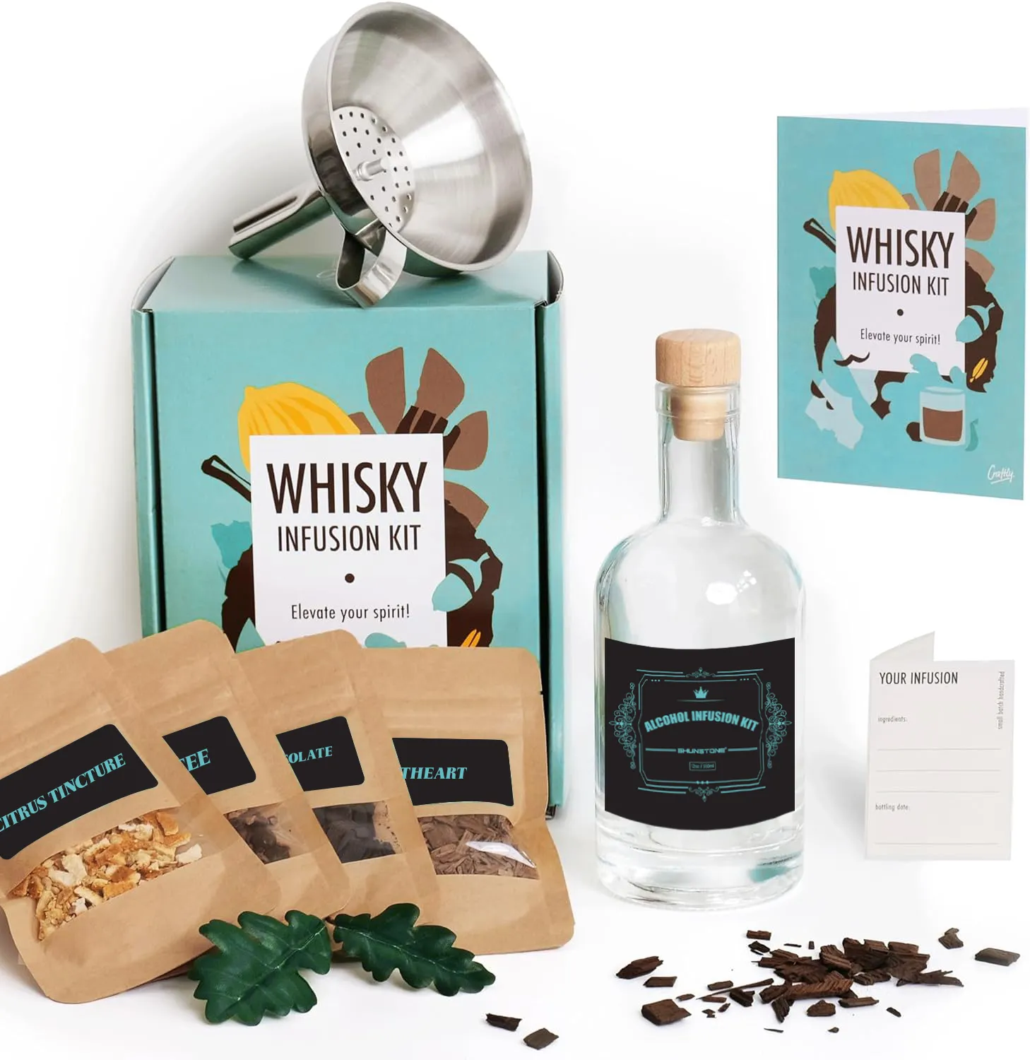 Tùy Chỉnh Whiskey Rượu Truyền Làm Kit Với Gia Vị Và Gỗ Chip DIY Thủ Công Whiskey Làm Kit Nhà Cung Cấp Nhà Sản Xuất