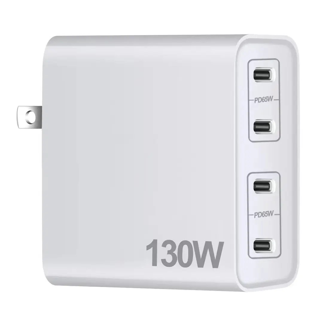 GaN 130W PD Wall Charger USB C 4 Ports Pour iphone Pour Samsung Mobile Phone Laptop Type-c Power Adapter