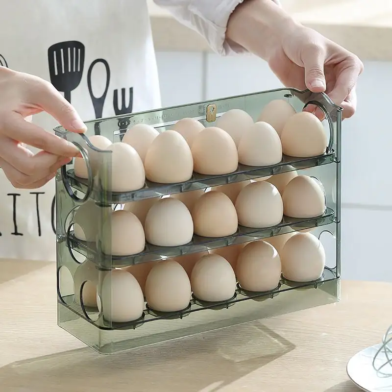 Refrigerador Contenedor de huevos Mantener caja de huevos frescos Cocina Soportes de almacenamiento transparentes Organizador de nevera